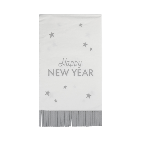Happy New Year Fringed Dinner Napkin