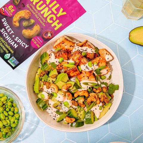 Sweet & Spicy Sichuan Sprouted Cashews, 4oz Pantry Bag