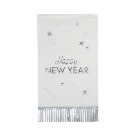 Happy New Year Fringed Dinner Napkin
