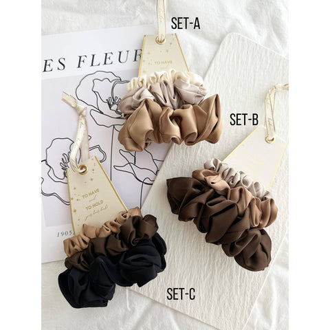 Assorted 3pc Scrunchies Set