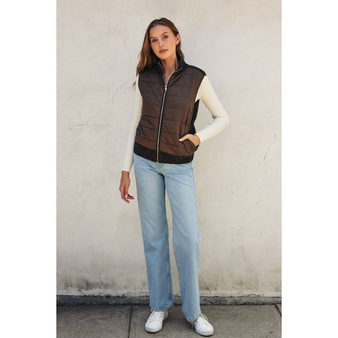 Sherpa and Puff Contrast Vest