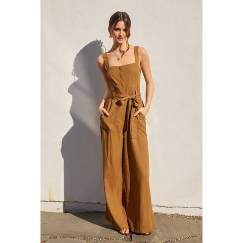 Heaven Sent Straight Neck Wide Leg Jumpsuit