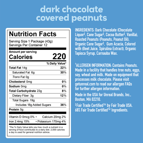 Dark Chocolate Peanut Gems Snack Bag