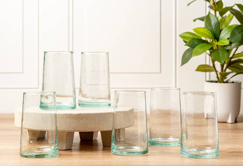 Moroccan Cone Glassware Large Clear | Set of 6