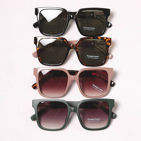 Casual Rectangular Bold Frame Sunglasses