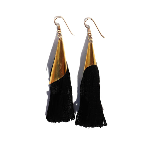 Black Fringe Earrings