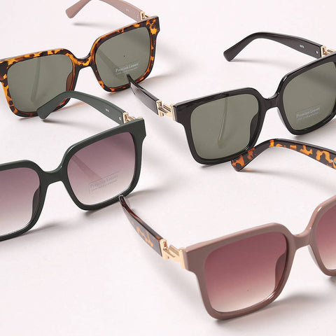 Casual Rectangular Bold Frame Sunglasses