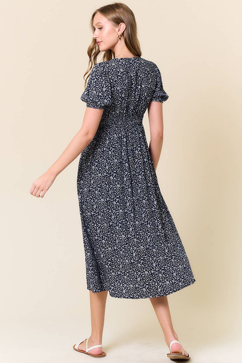 Ditsy Floral Short Sleeve Dress