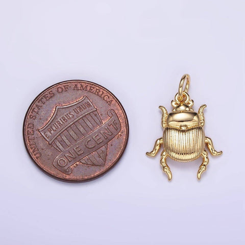 14K Gold Filled Scarab Beetle Charm
