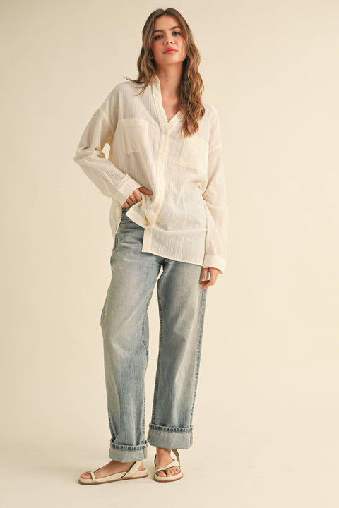 Olive Buttondown Basic Cotton Shirt
