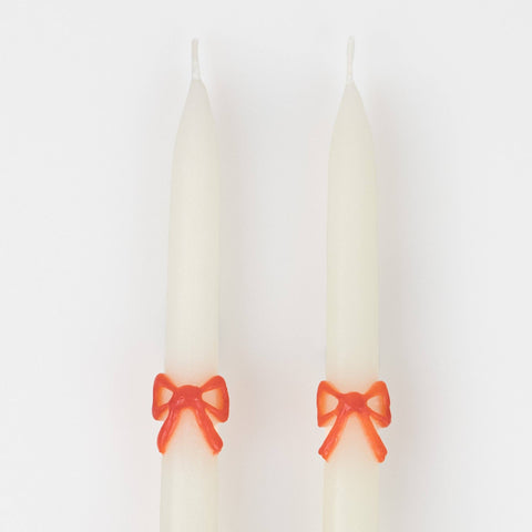 Multi Color Bow Taper Candles