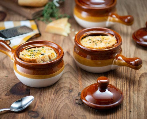 Kook Puebla Ceramic French Onion Soup Crocks, Set of 4
