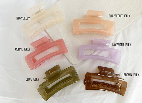 Jumbo 4-Inch Jelly Hair Clips