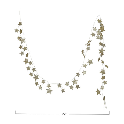 Gold Glitter Star Garland