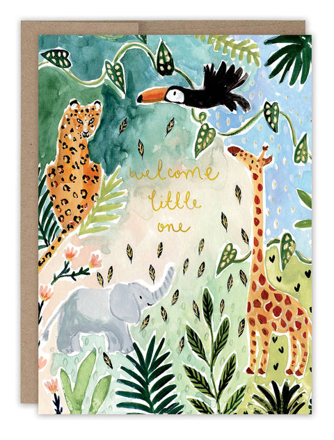 Little One Safari Animals Baby Card