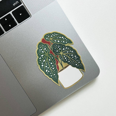 Begonia Sticker | Luxe Metallic Gold Sticker