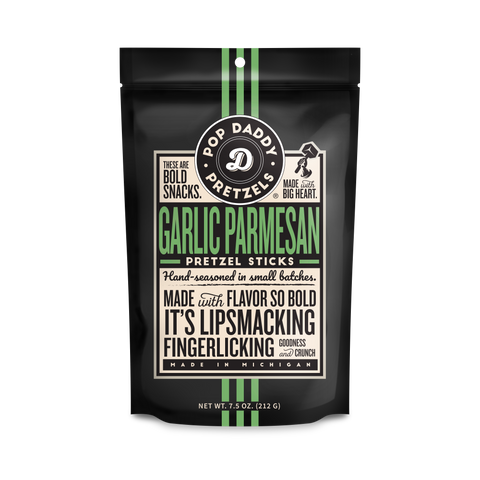 Pop Daddy Garlic Parmesan Seasoned Pretzels 7.5oz